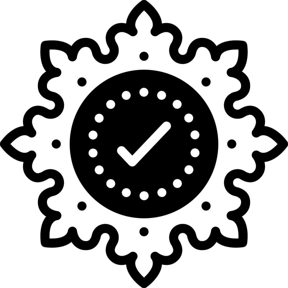 Solid black icon for tick vector