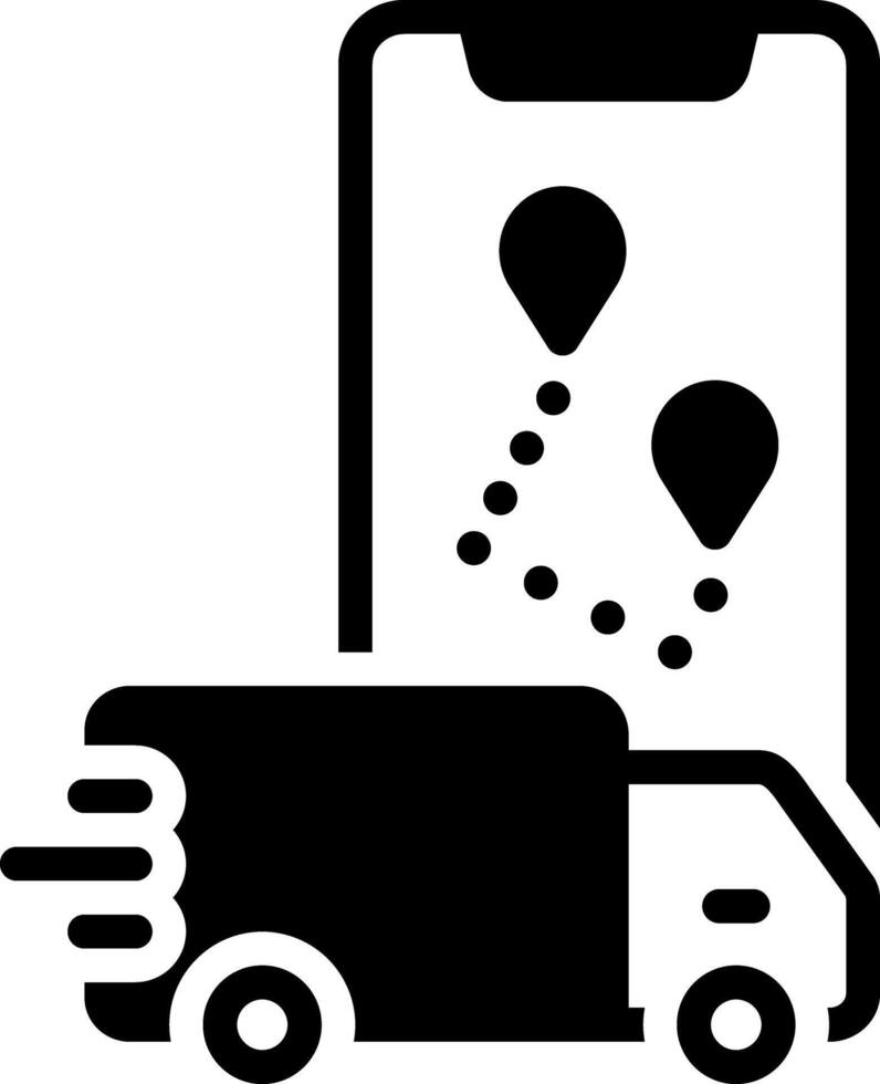Solid black icon for route planning vector