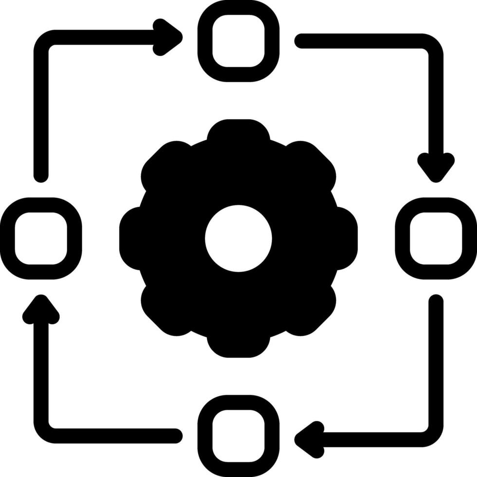 Solid black icon for workflow vector