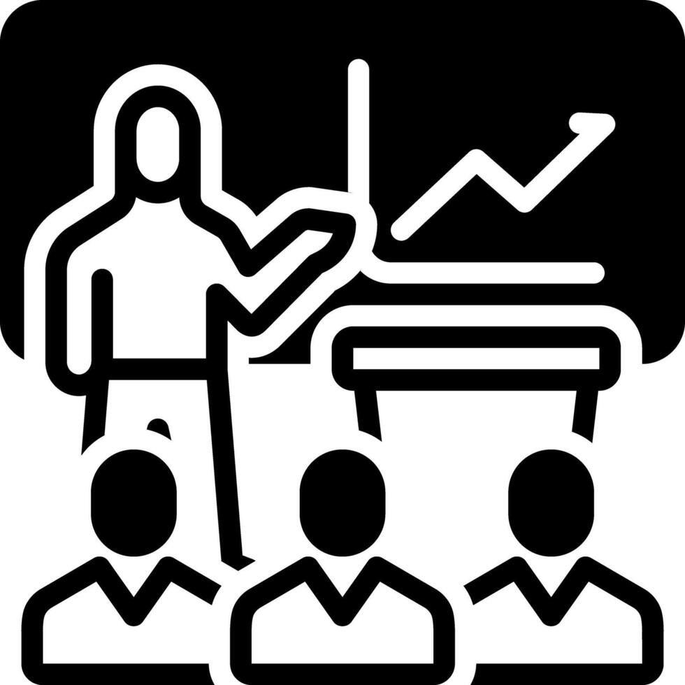 Solid black icon for presentation vector