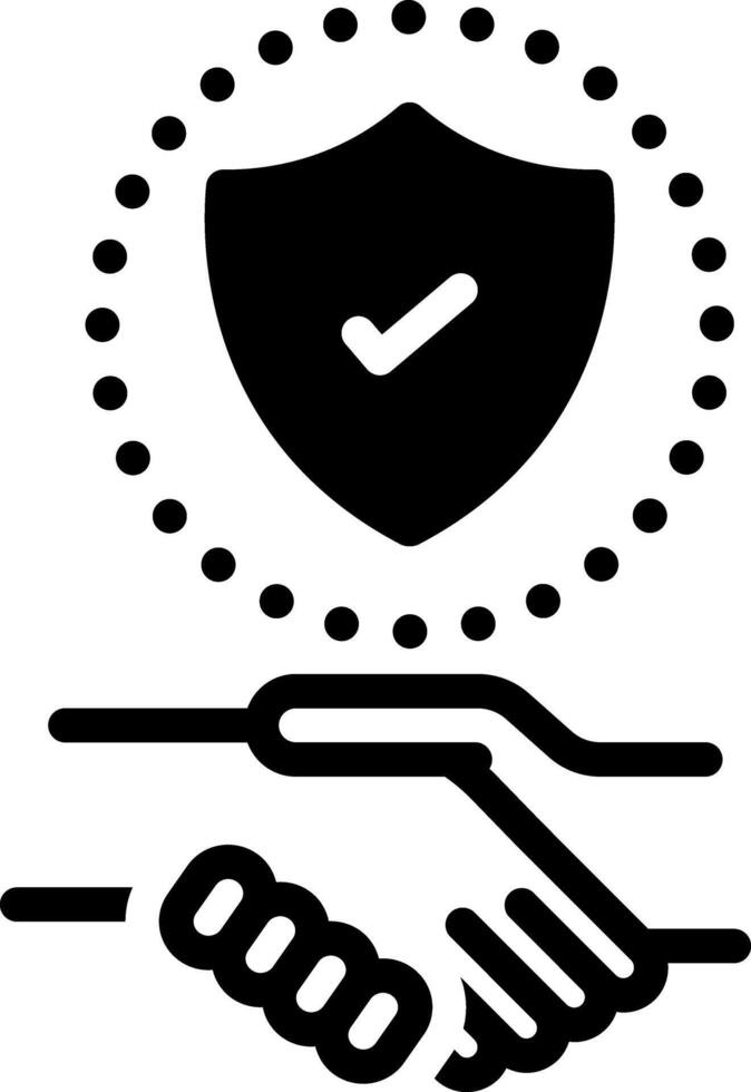 Solid black icon for trust vector