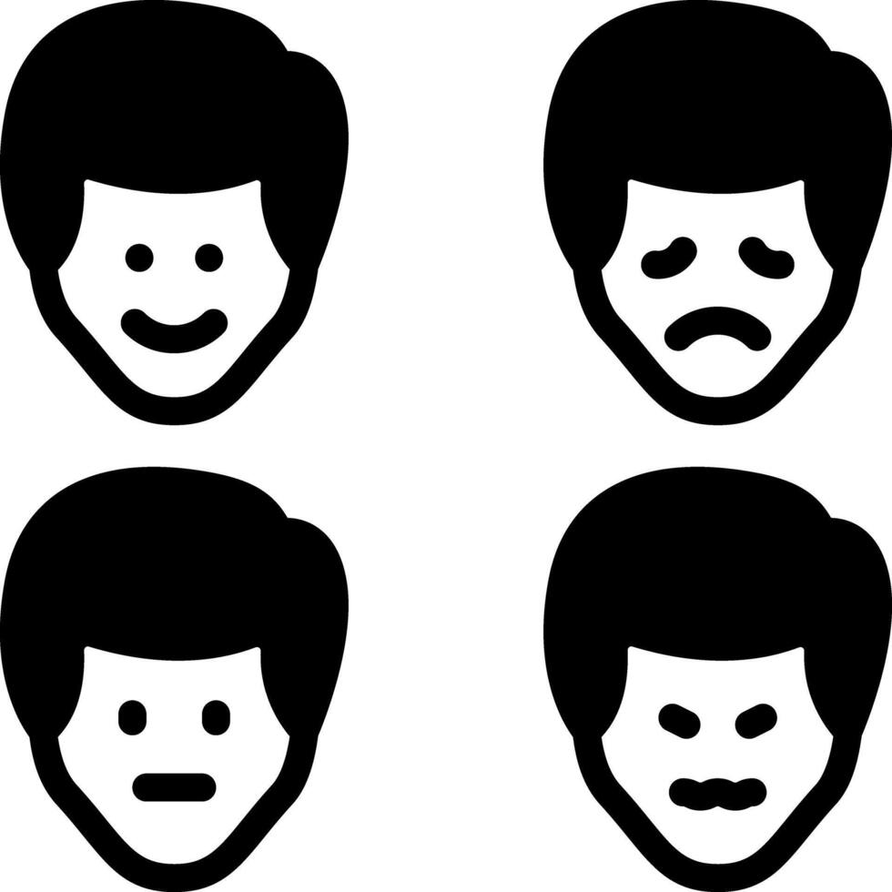 Solid black icon for emotions vector