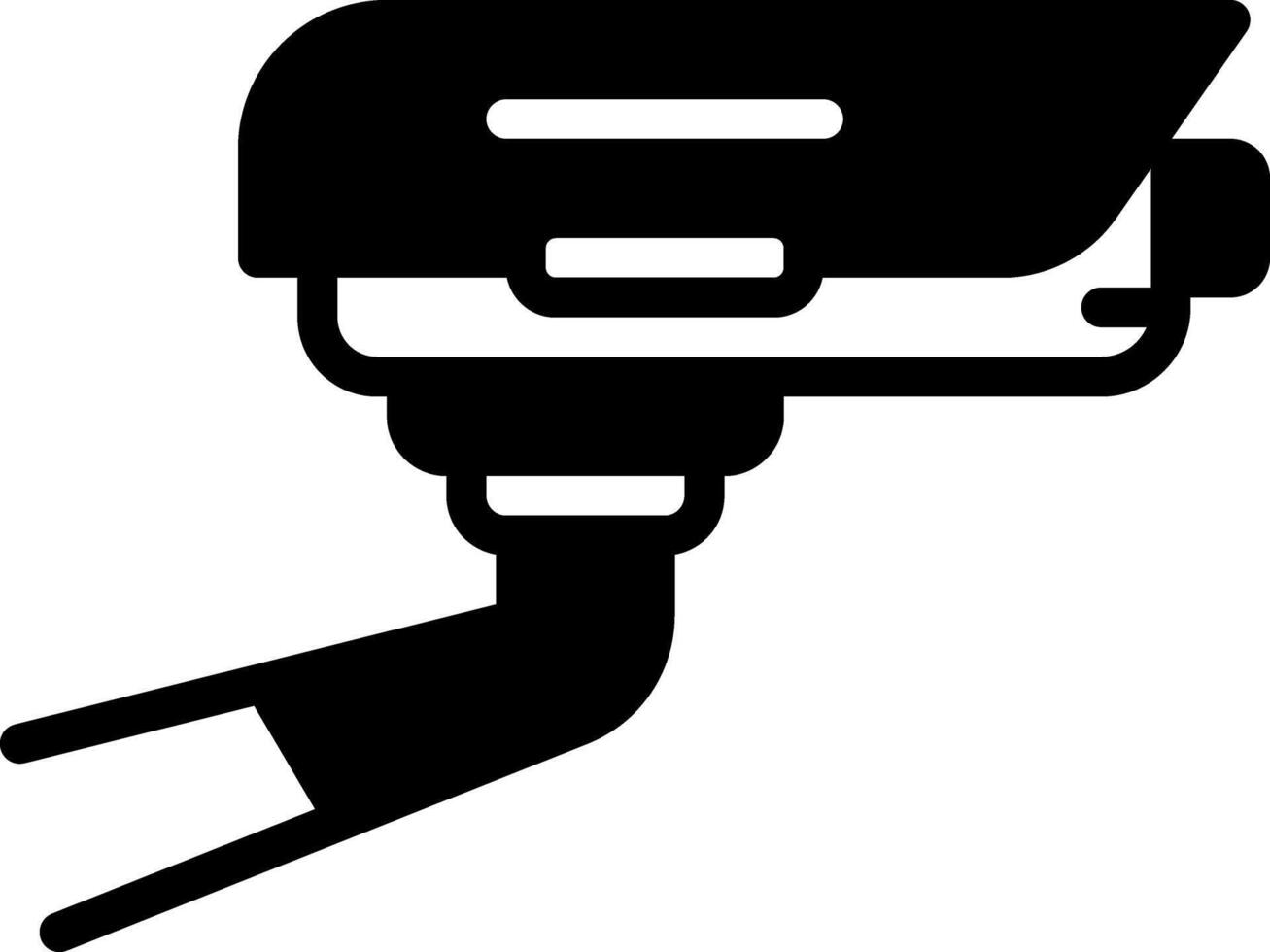 Solid black icon for security camera vector