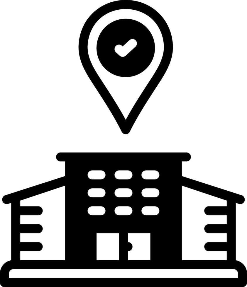 Solid black icon for check in vector