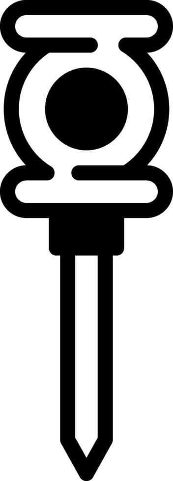 Solid black icon for pin vector