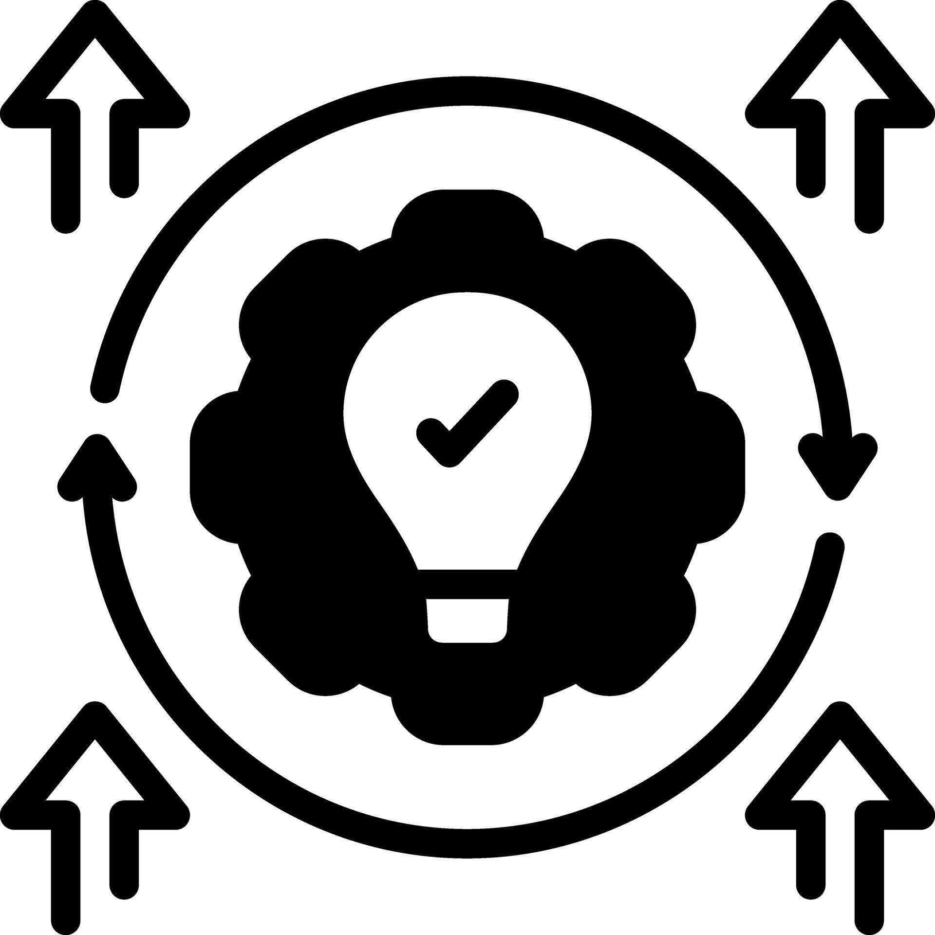 Solid black icon for process improvement 44271175 Vector Art at Vecteezy
