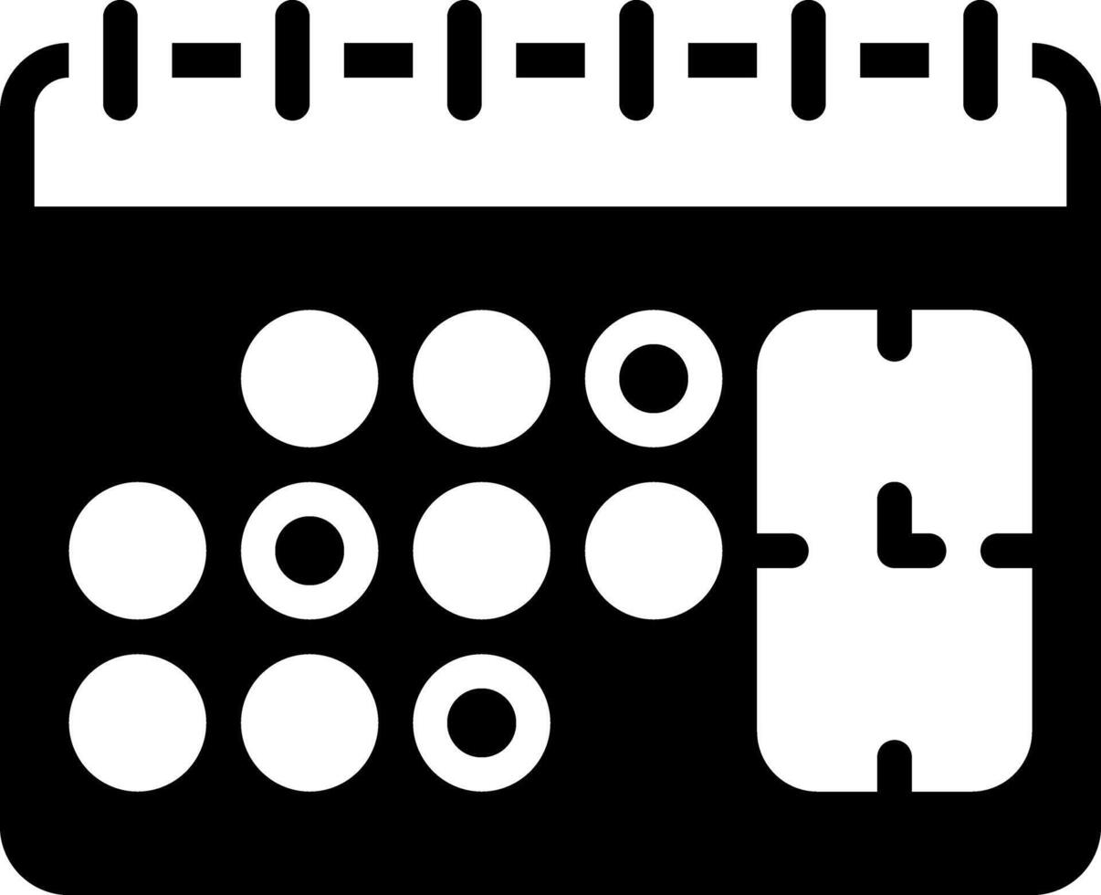 Solid black icon for schedule vector