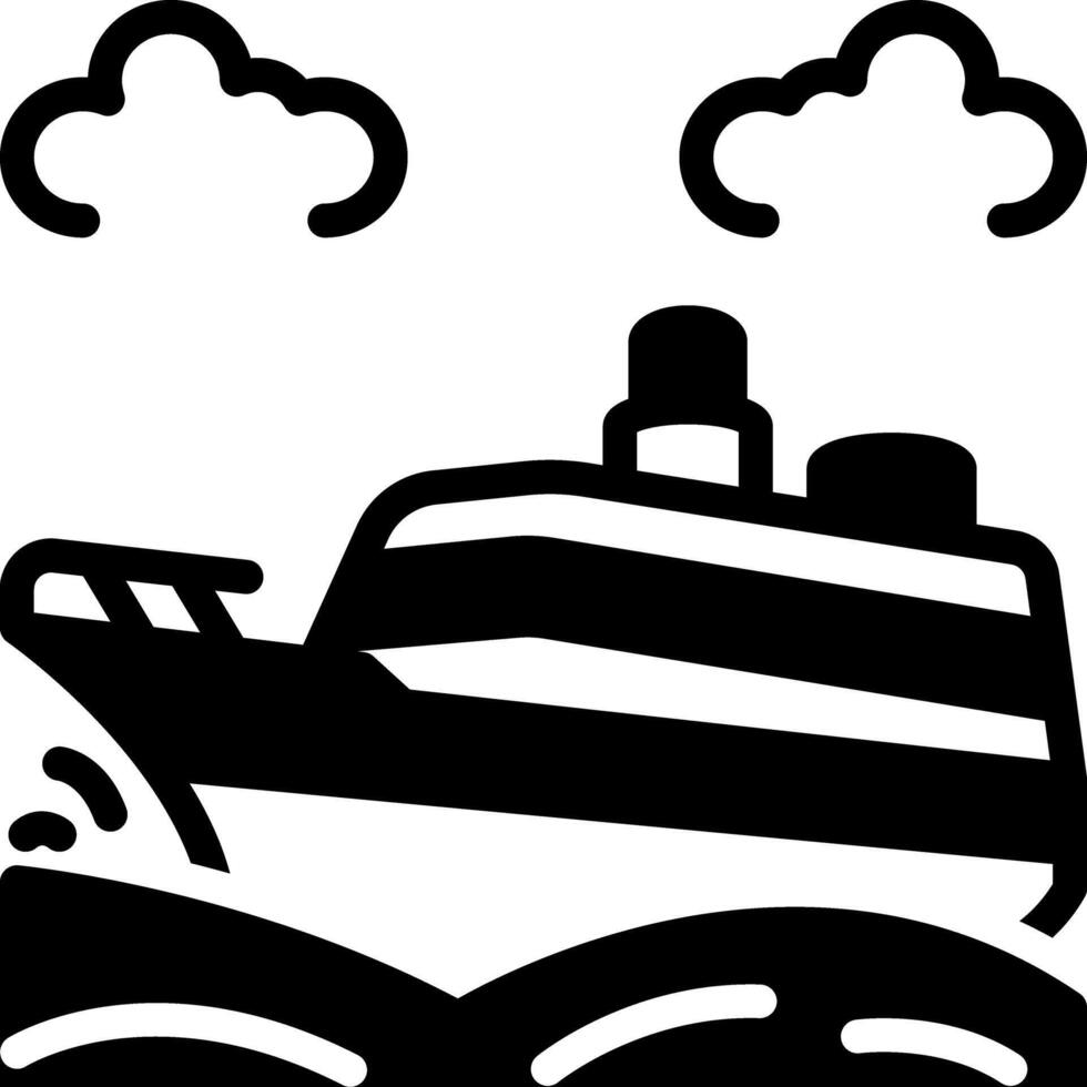 Solid black icon for voyage vector