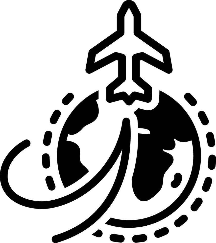 Solid black icon for voyage vector