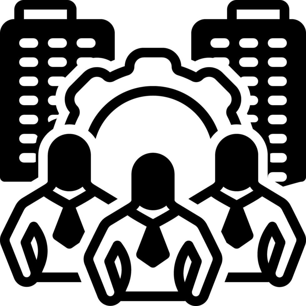 Solid black icon for management vector