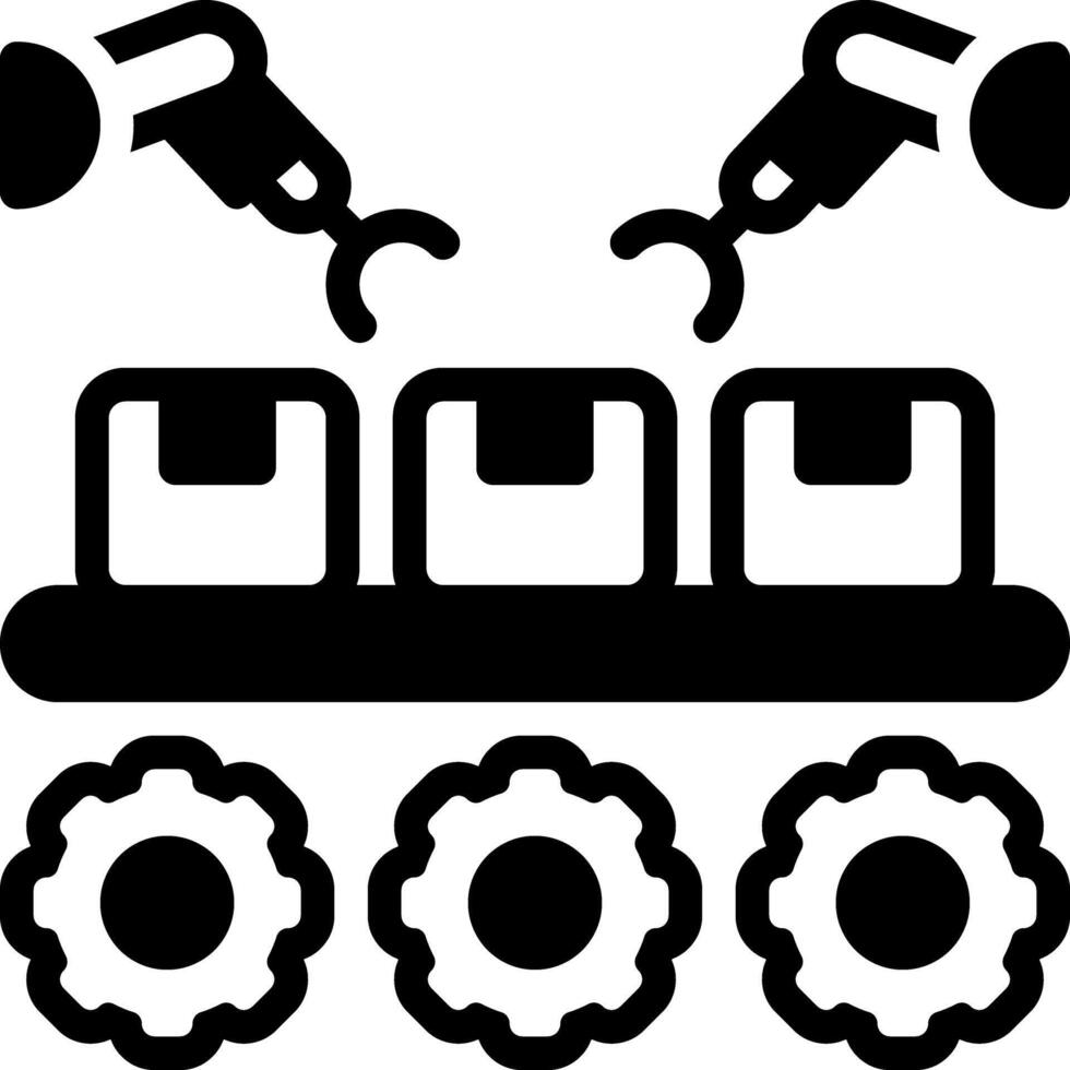 Solid black icon for production vector