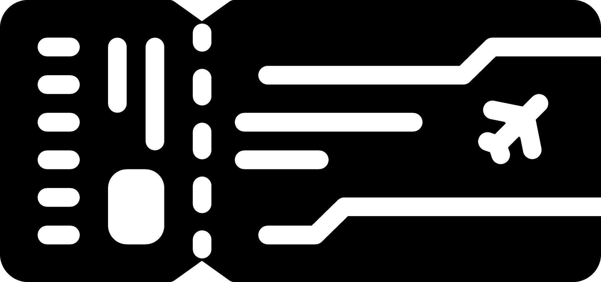 Solid black icon for boarding pass vector