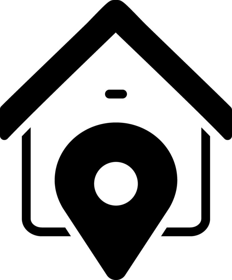 Solid black icon for address vector