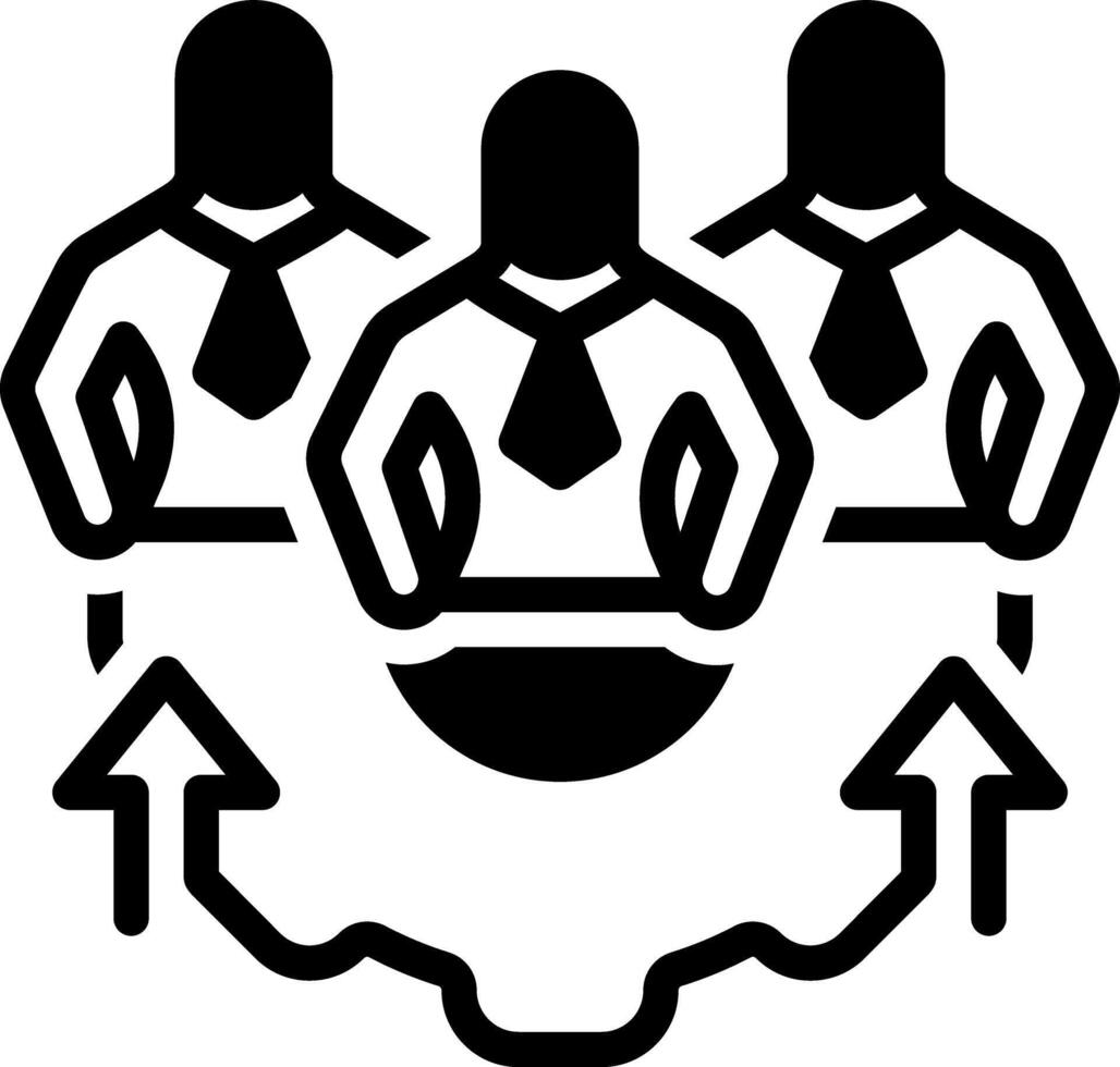 Solid black icon for team building vector