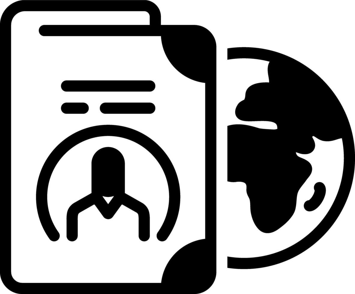 Solid black icon for immigration vector