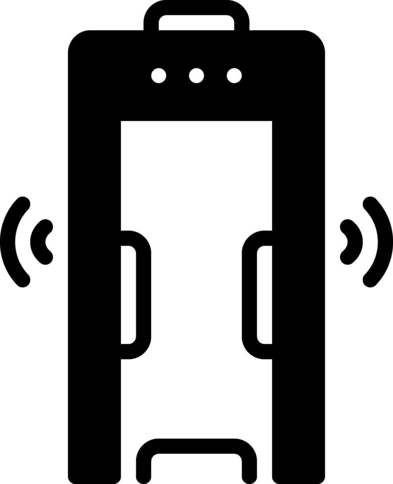 Solid black icon for detector vector