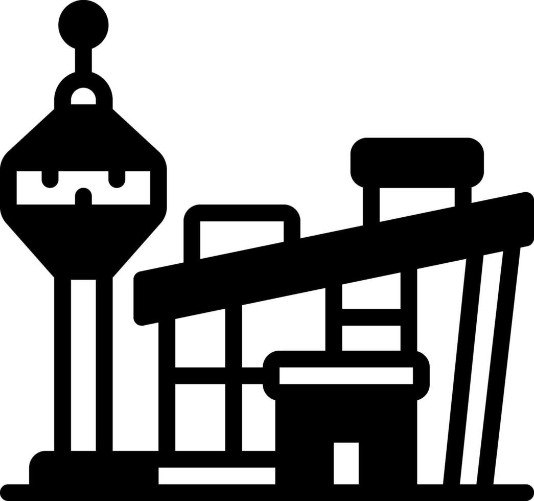Solid black icon for airport vector