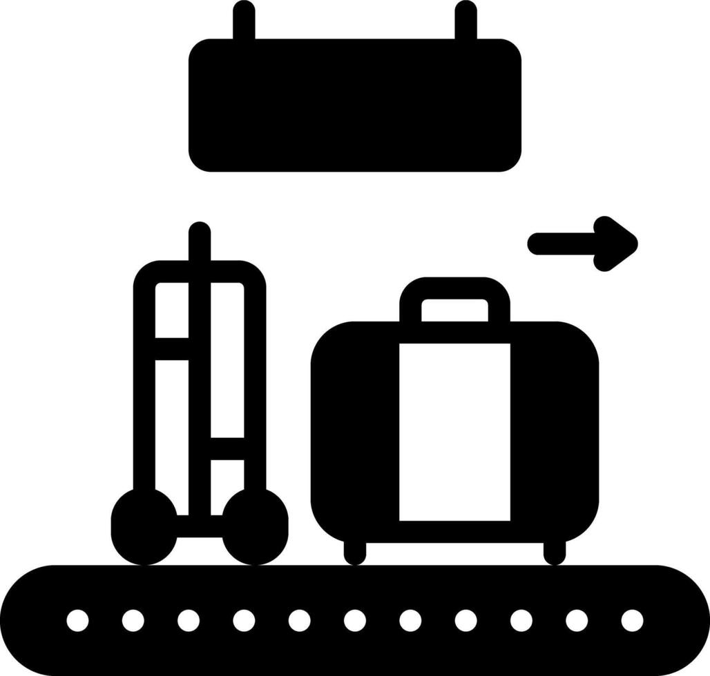 Solid black icon for left luggage vector