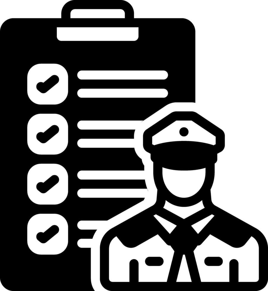 Solid black icon for customs vector
