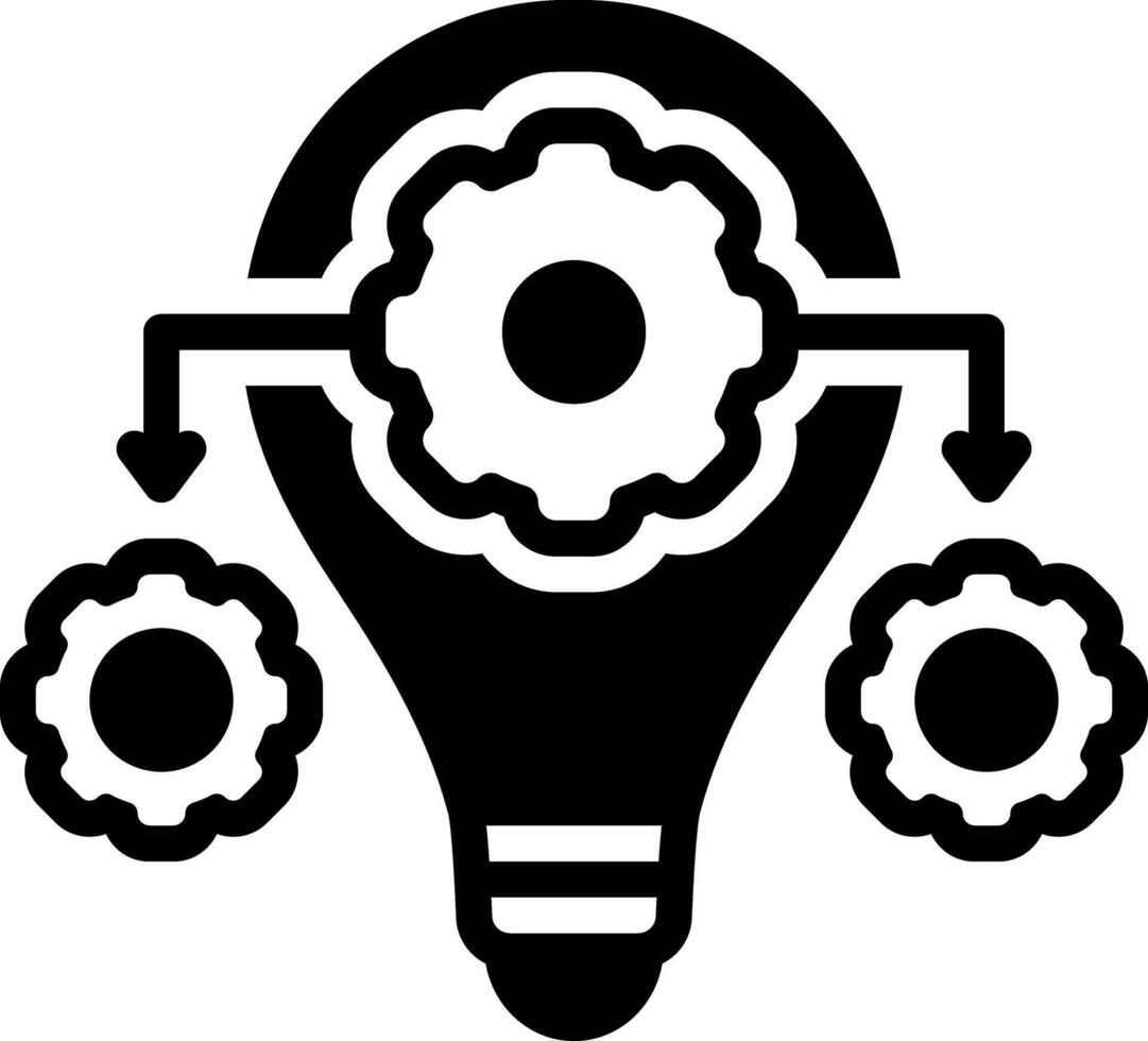 Solid black icon for implementation vector