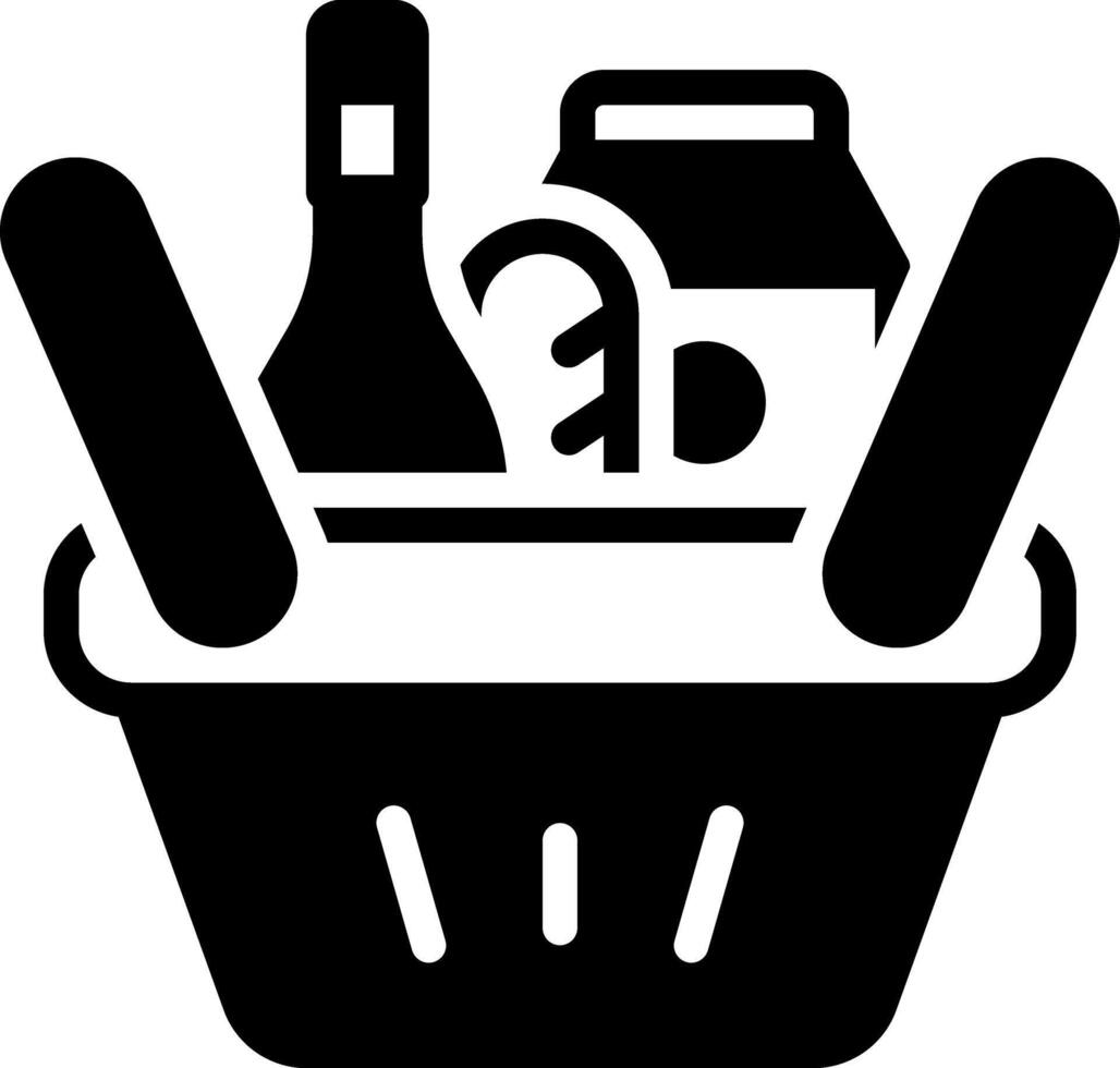 Solid black icon for goods vector