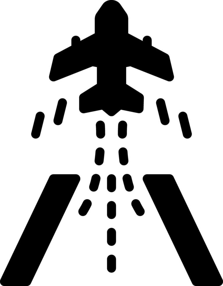 Solid black icon for take off vector