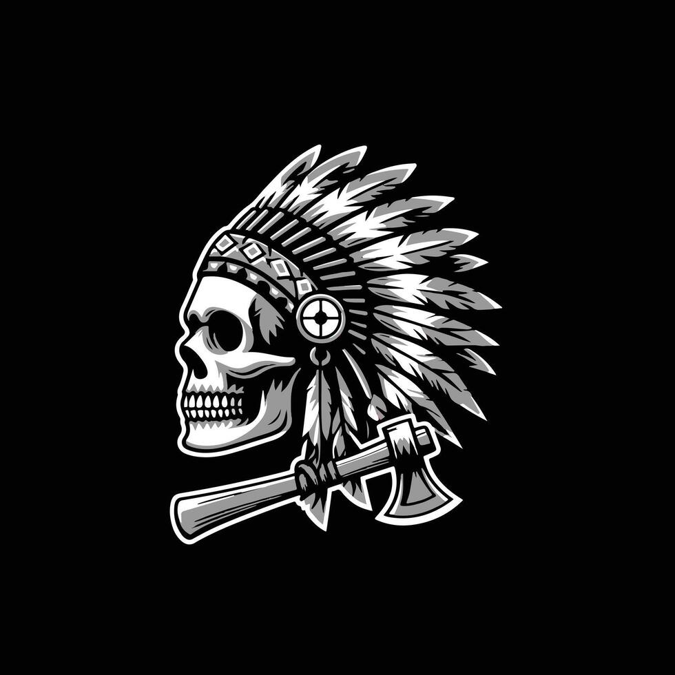 apache skull head vector