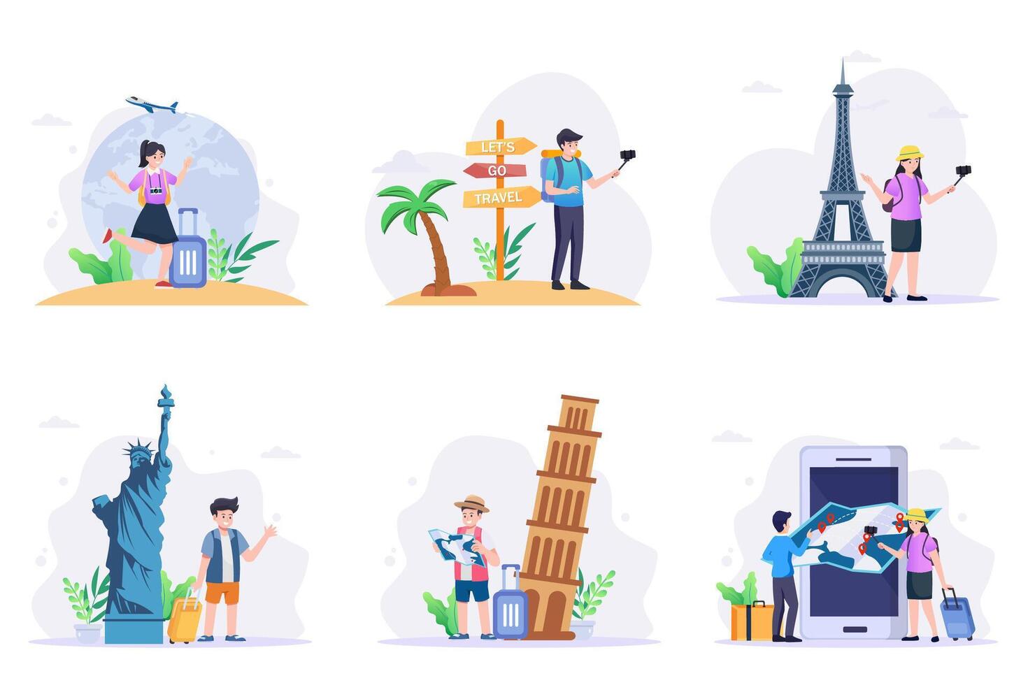 Planning of travel and tourism vector