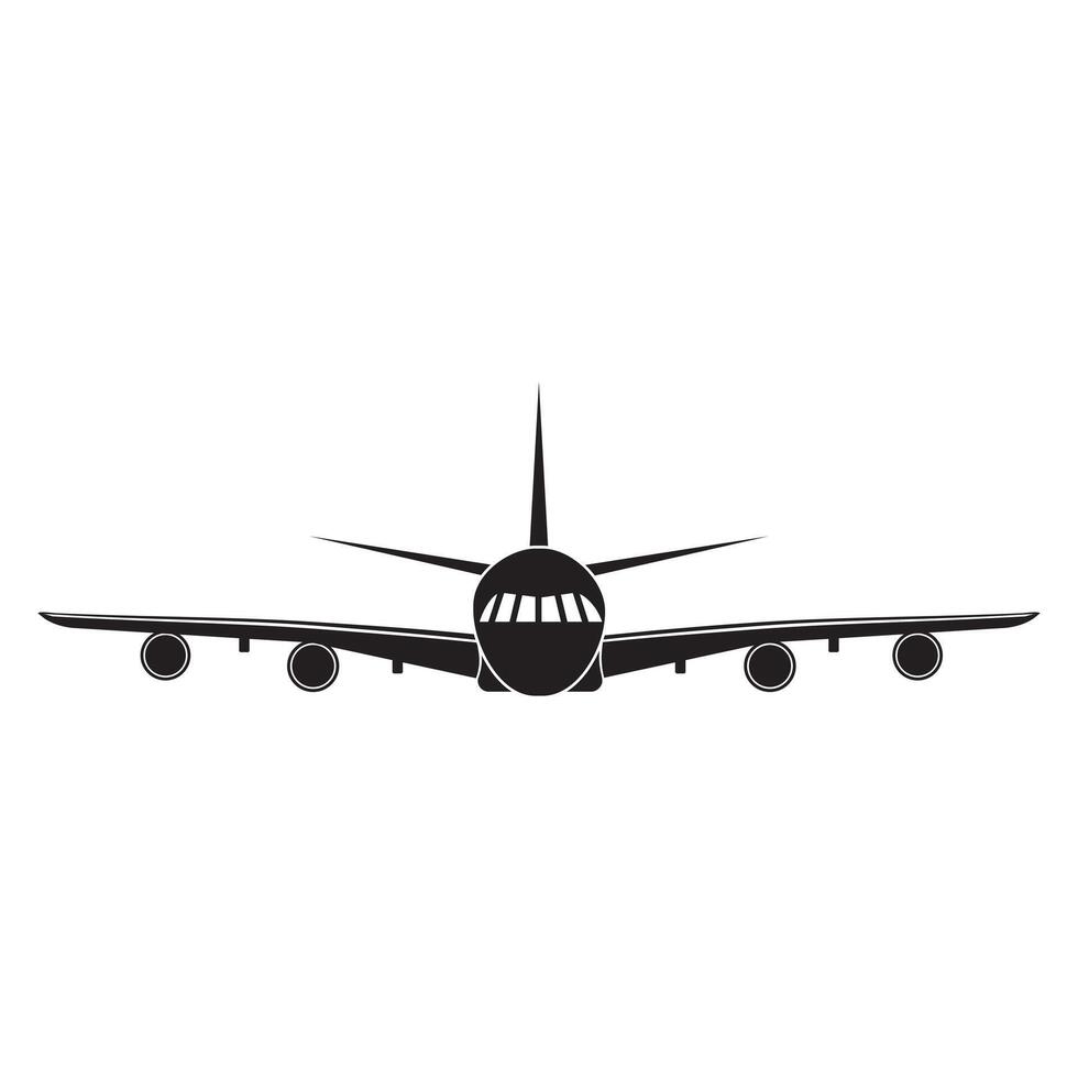 Airplane in the sky isolated illustration black outline, doodle, icon vector