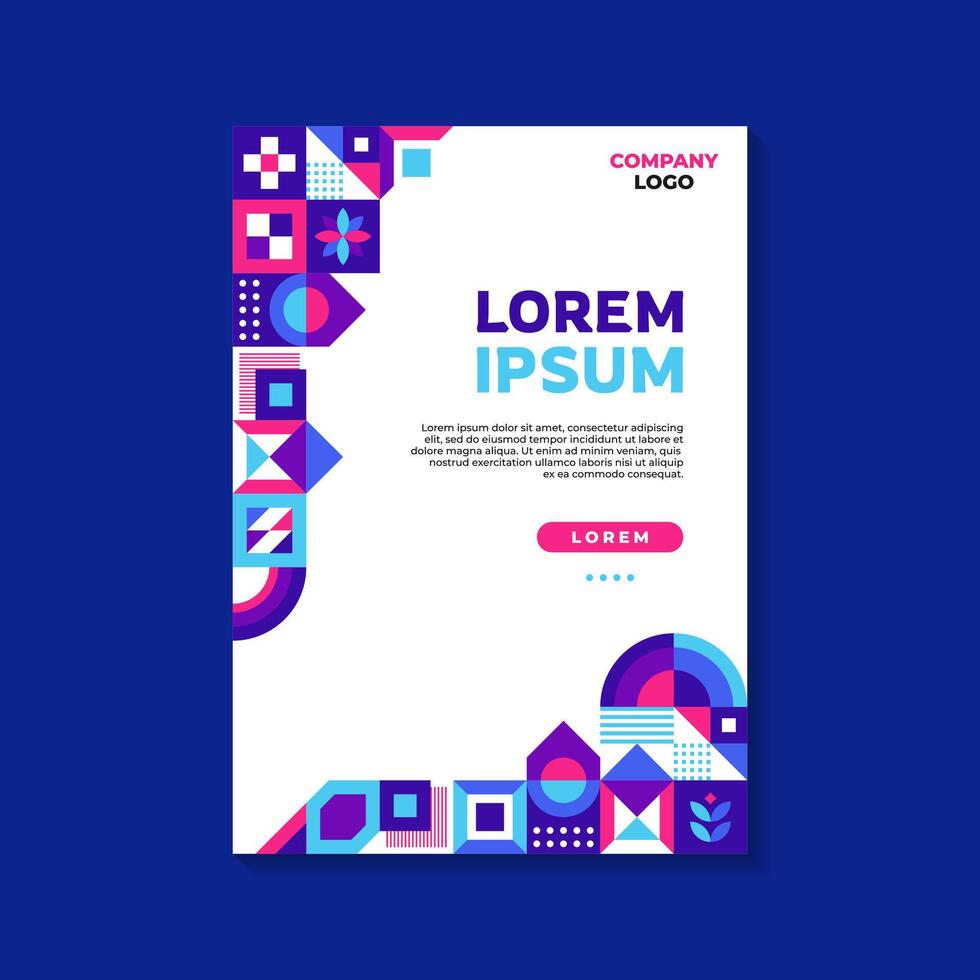 Abstract Geometric Mosaic Flyer Background Design vector