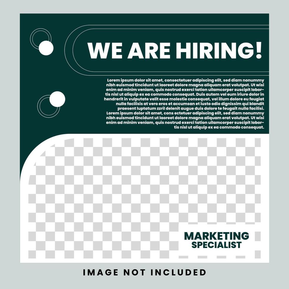 marketing specialist hiring social media post vector