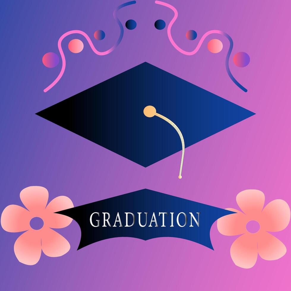 The background for Graduation celebrations has a blue background with an attractive design vector