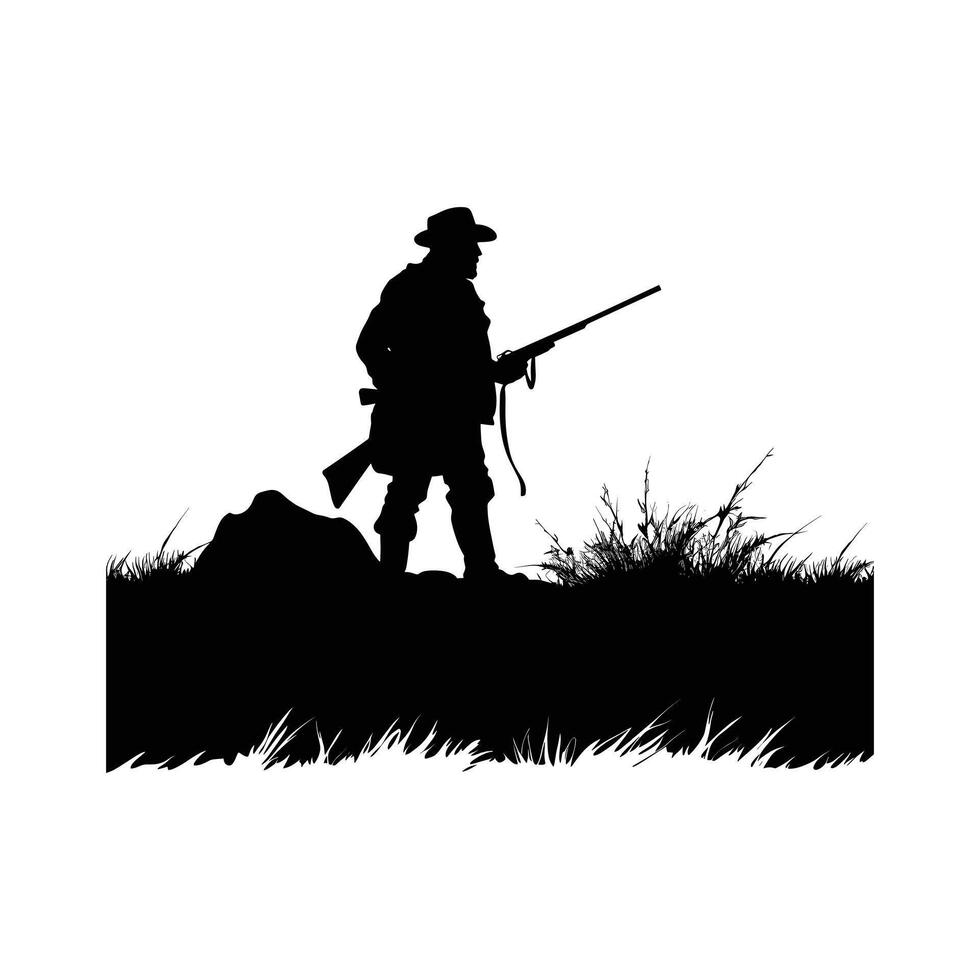Deer Hunting Silhouette. Dear Hunting Illustration. vector