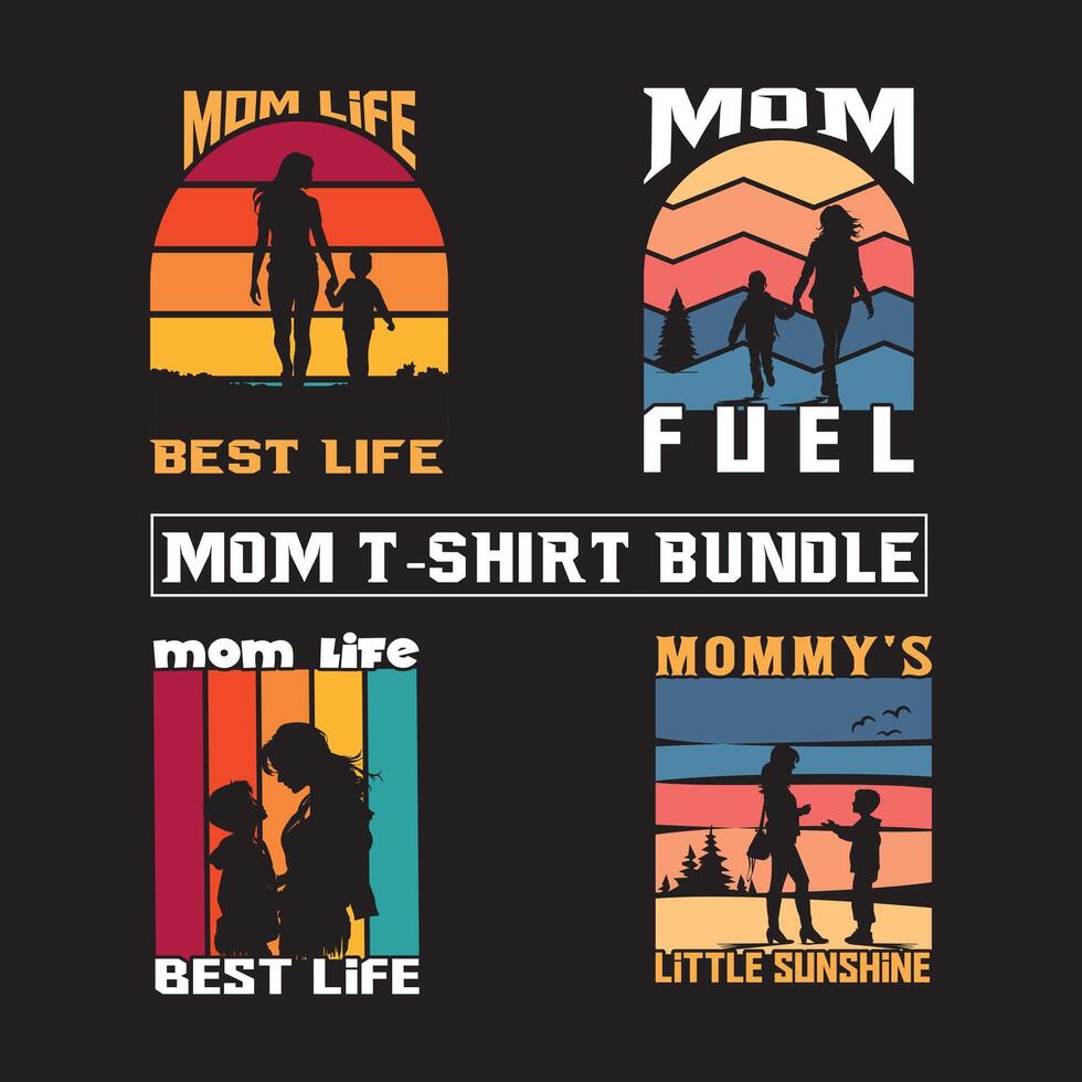 MOTHER'S DAY TYPOGRAPHY BUNDLE T-SHIRT DESIGN vector