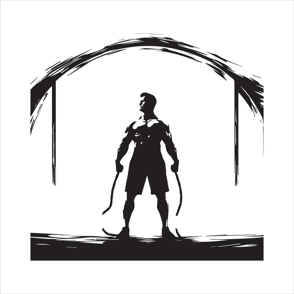 Gym workout silhouette collection.human fitness illustration set. vector