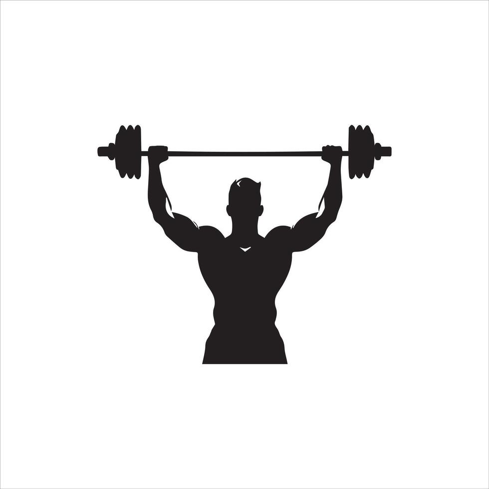 Gym workout silhouette collection.human fitness illustration set. vector