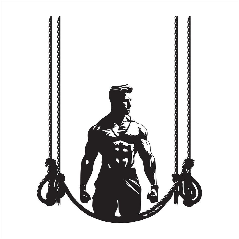 Gym workout silhouette collection.human fitness illustration set. vector