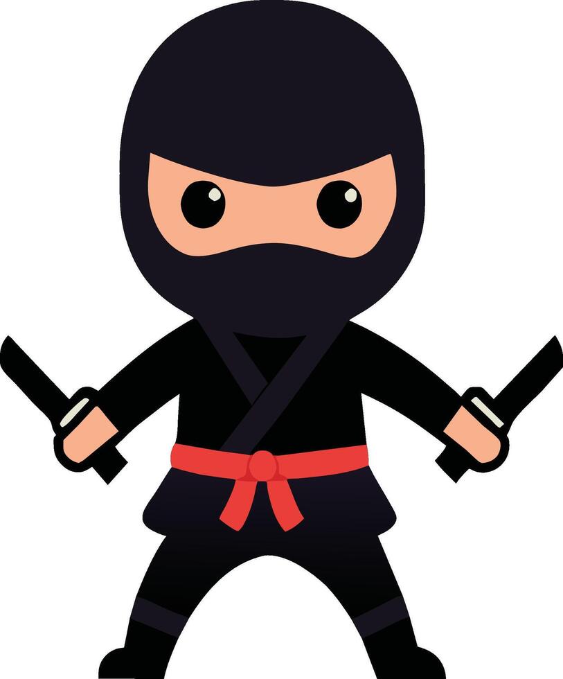 Ninja with a katana in his hand vector