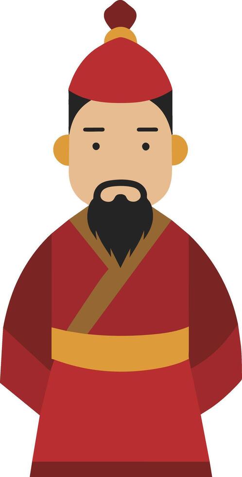 Chinese historical figure people flat illustration vector