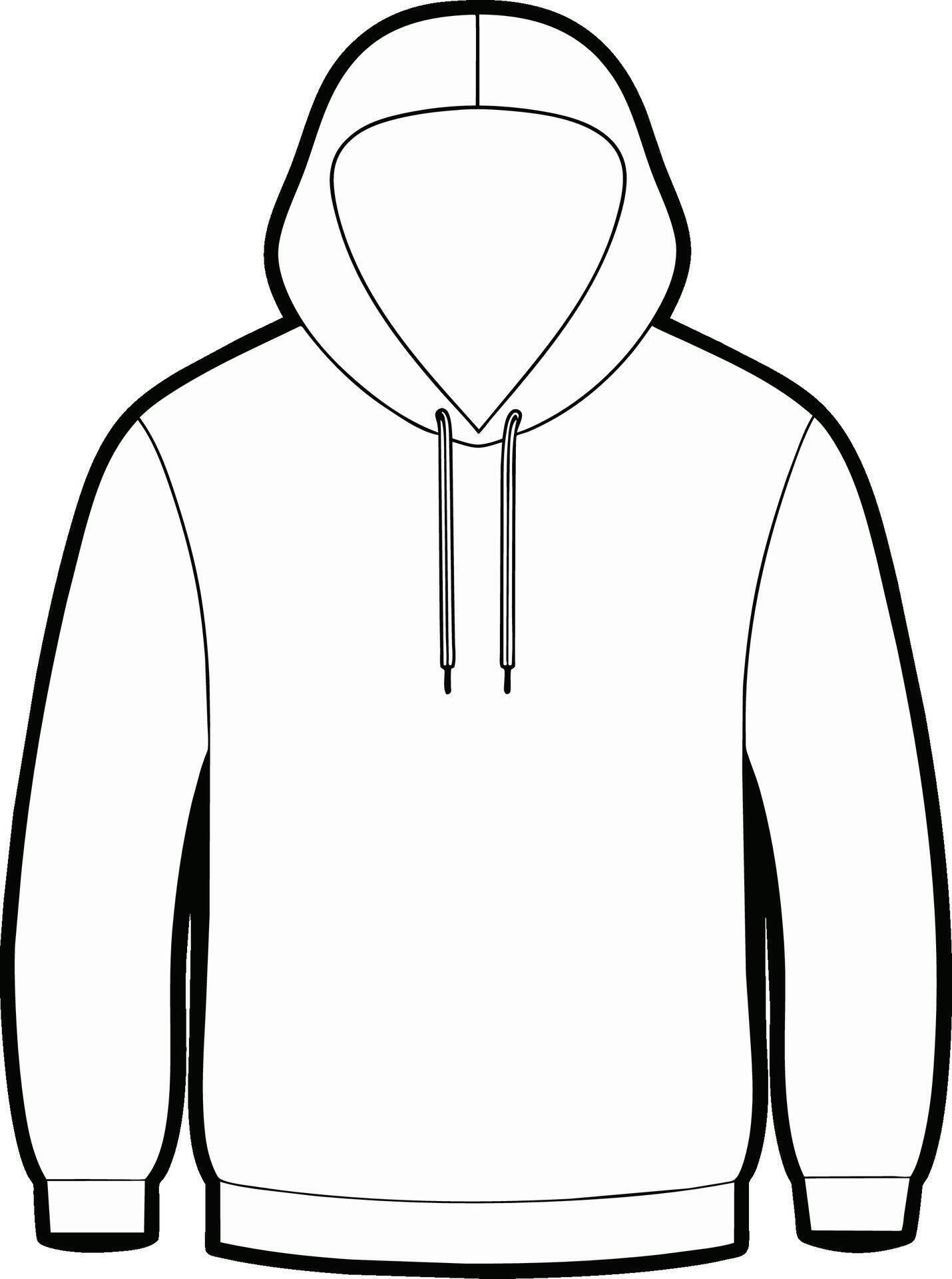 a drawing of a hoodie with a hoodie on it 44271787 Vector Art at Vecteezy