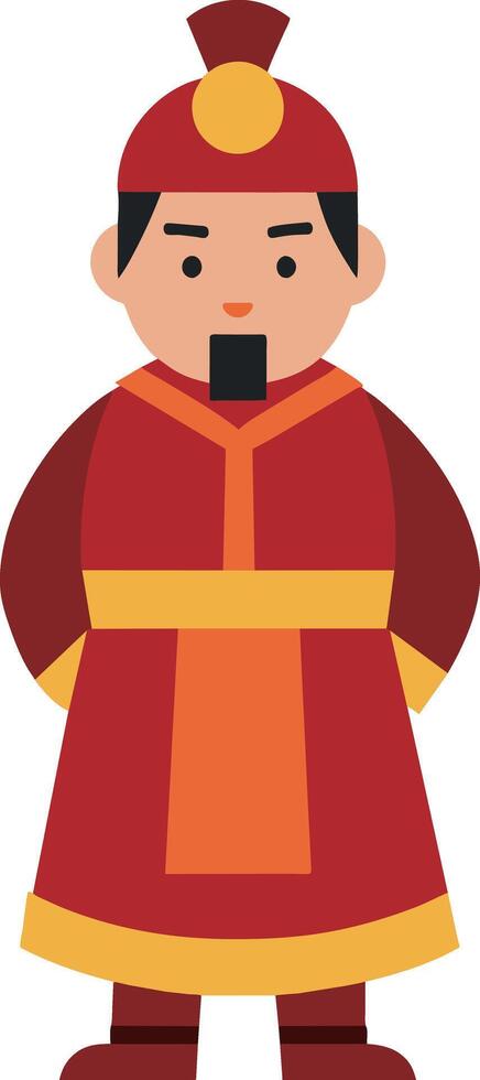 Chinese historical figure people flat illustration vector