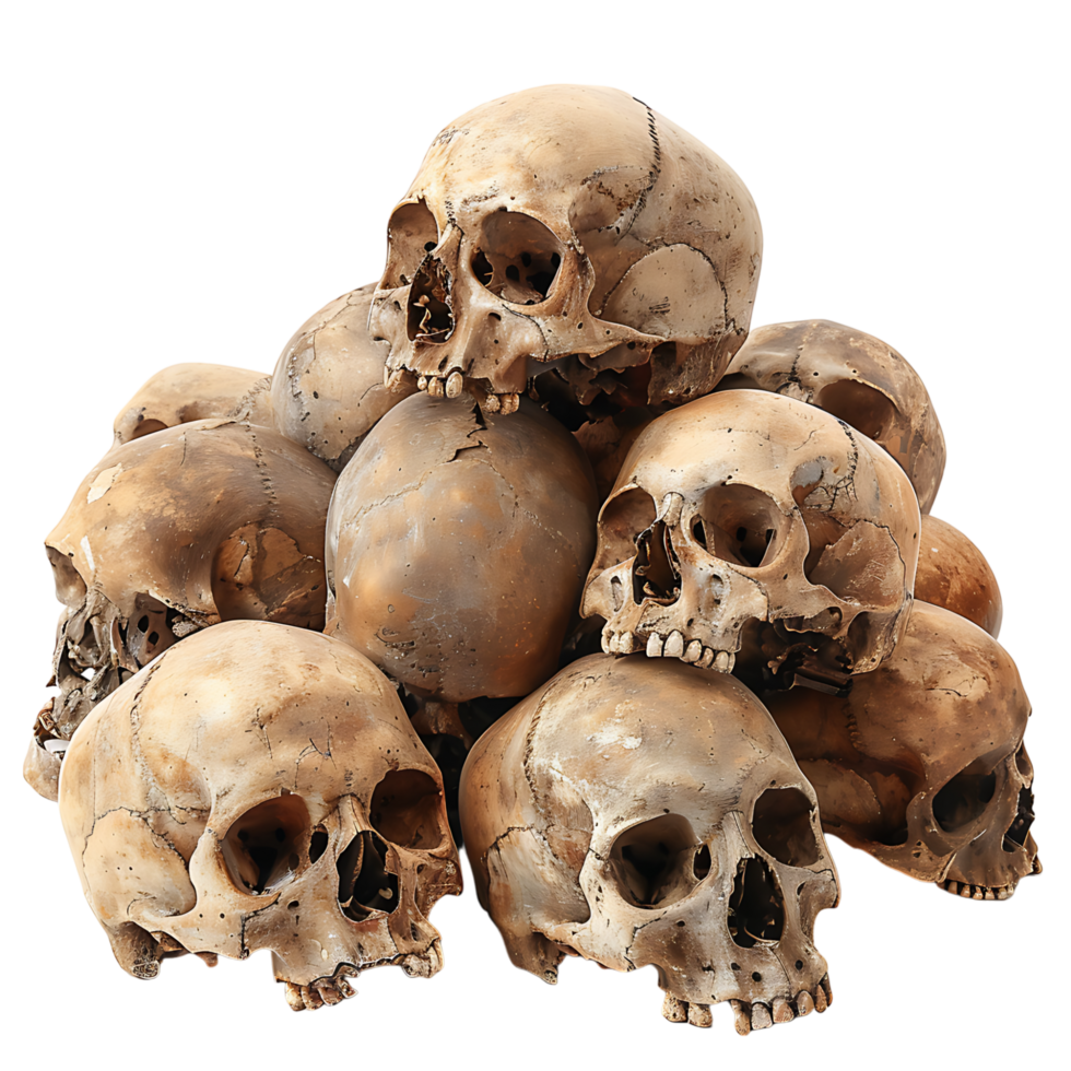 Pile of skull on isolated transparent background png