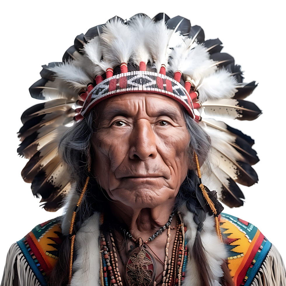 Chief indian hat on isolated transparent background png