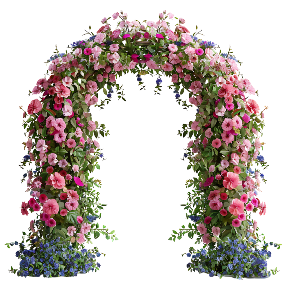 Garden flower arch on isolated transparent background png