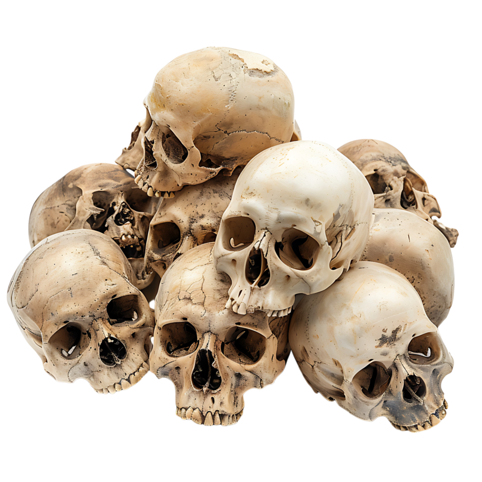 Pile of skull on isolated transparent background png