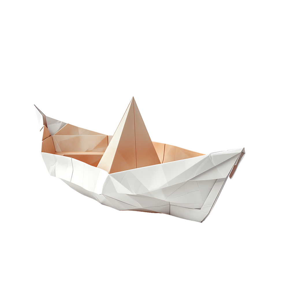 Paper boat on isolated transparent background png