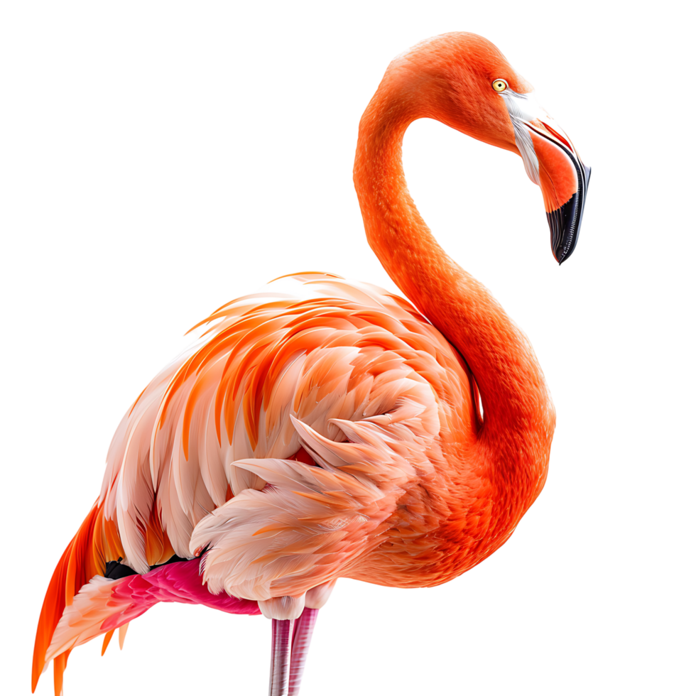 Flamingo on isolated transparent background png
