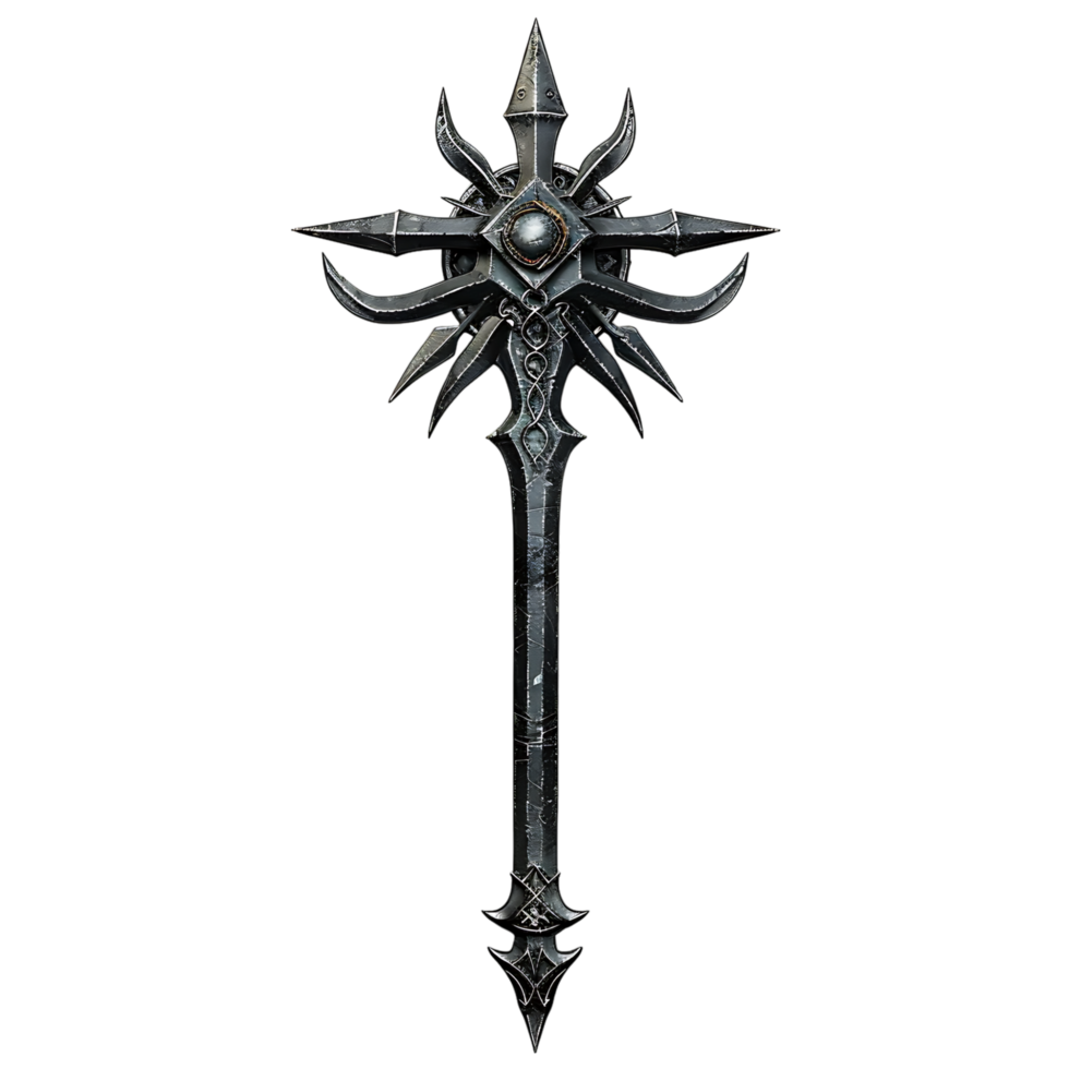 Morning star weapon on isolated transparent background png