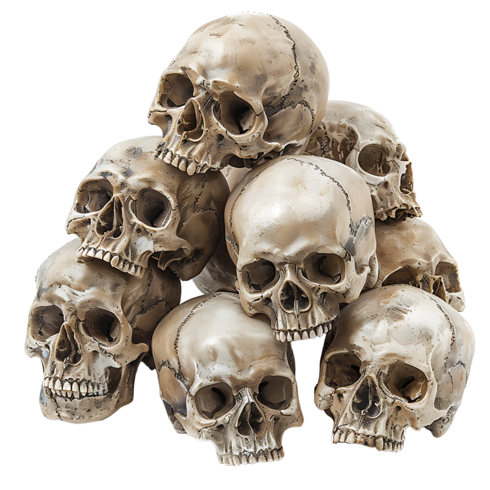 Pile of skull on isolated transparent background png