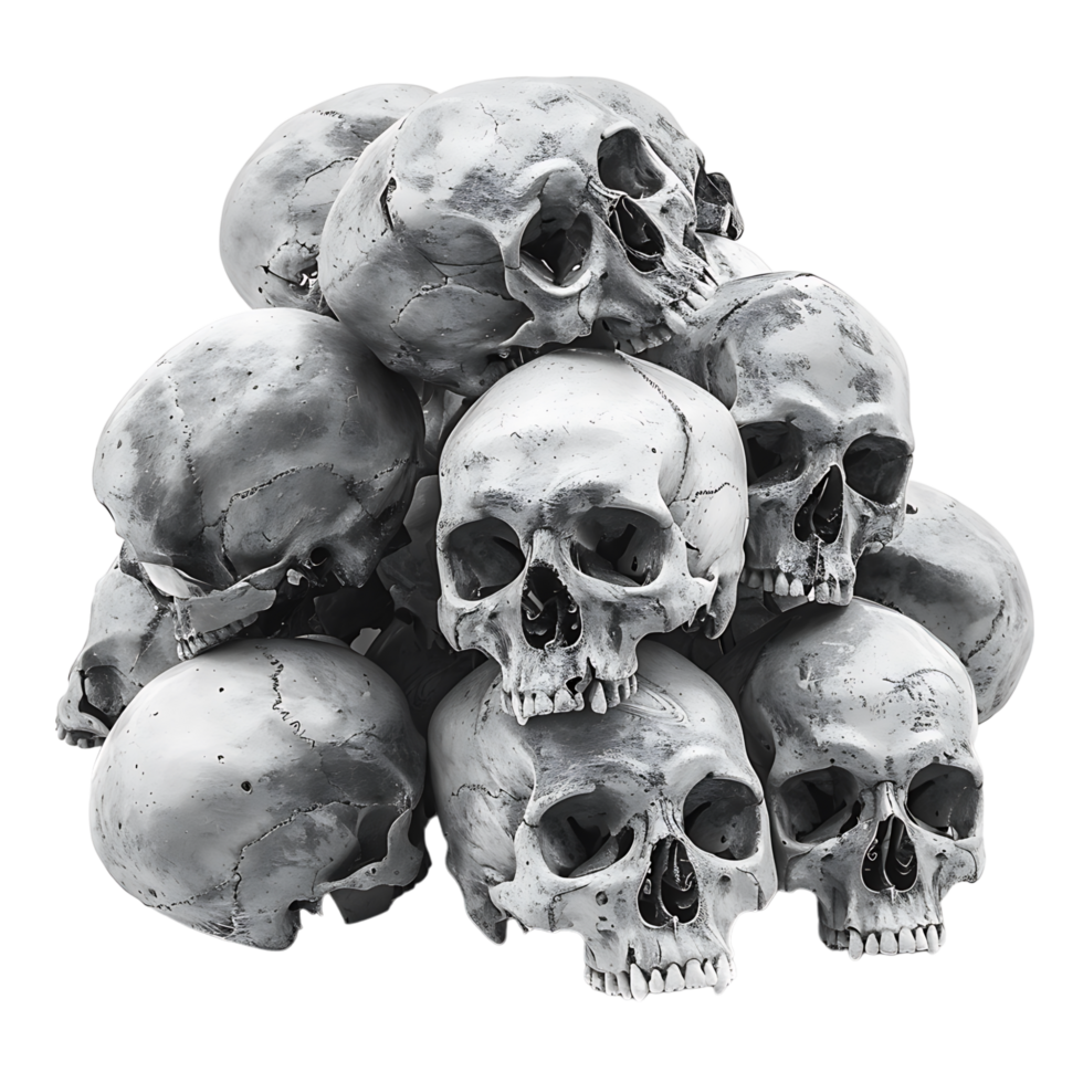 Pile of skull on isolated transparent background png